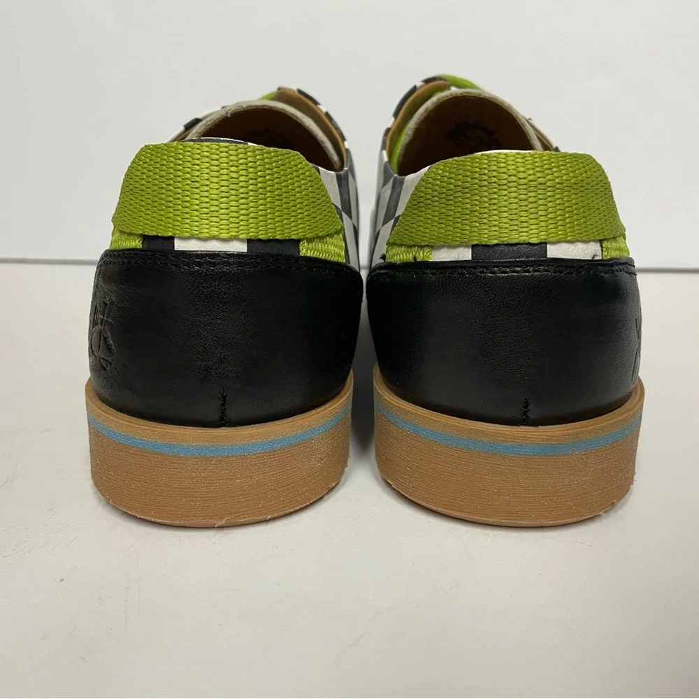 John Fluevog unisex oxford plaid check black white M 7/ W 9 - Picture 8 of 11